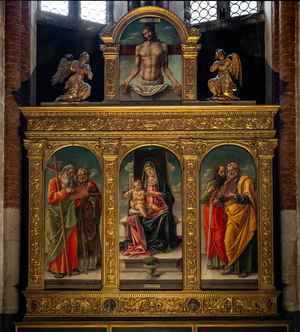 Madonna with the Child and saints Peter, Paul, Andrew and Nicholas, 1482