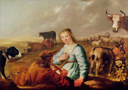 Pastoral Scene (oil on canvas) 