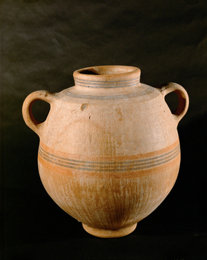 Two-handled jar from Dir El Balach, Gaza Strip (clay)