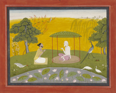 Markandeya Refers Jaimuni to the Four Wise Birds, c.1800-20 (opaque w/c on paper, heightened with gold)