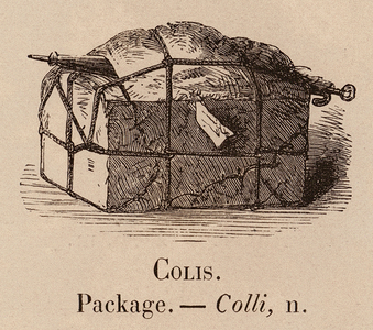 Le Vocabulaire Illustre: Colis; Package; Colli (engraving)
