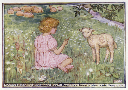 The Lamb. William Blake (colour litho)