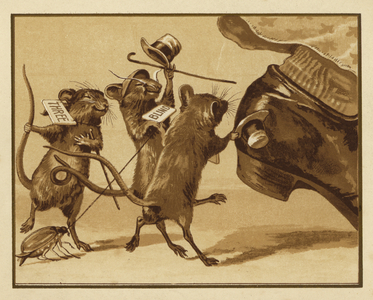 Illustration for Three Blind Mice (colour litho)