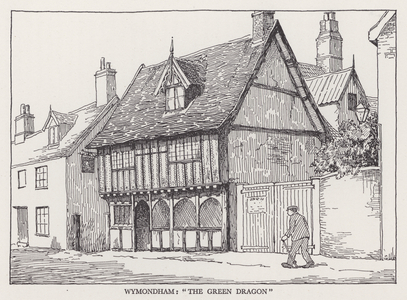 Wymondham, "The Green Dragon" (litho)