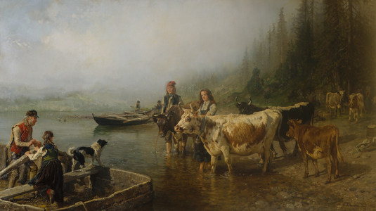 Ferry place, by the lake, 1883
