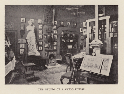 The studio of Harry Furniss (b/w photo)