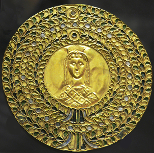 Empress Licinia Eudoxia wife of Emperor Valentinian III, 5th. C. AD (gold)
