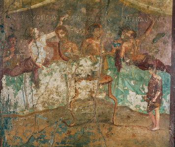 People eating and drinking