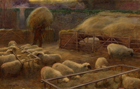 A Sheepfold, 1906 (w/c on watercolour sketching board)