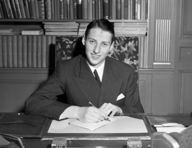 Asker 19550117. Prince Harald photographed at Skaugum in connection with the 18th …, 1955 (photo)