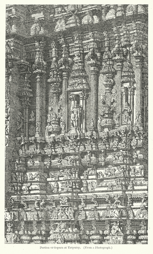 Portion of Gopura at Tarputry (engraving)