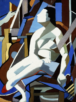 Model in the Studio; Modele dans L'Atelier,  (oil on canvas board)