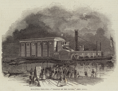 Floating Theatre, "Temple of the Muses," New York (engraving)