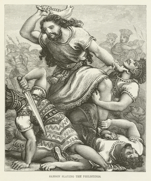 Samson slaying the Philistines (engraving)