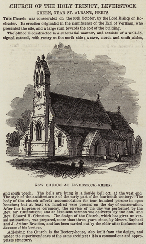 Church of the Holy Trinity, Leverstock-Green, near St Alban's, Hertfordshire (engraving)