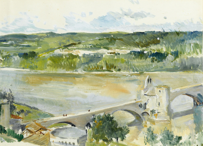 Le Pont d'Avignon, 1963 (gouache on paper)