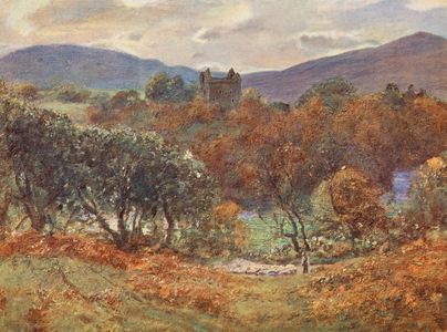 Newark Castle, on the Yarrow (colour litho)