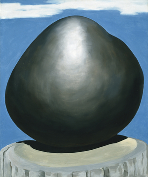 Black Rock with Blue Sky and White Clouds, 1972 (oil on canvas)
