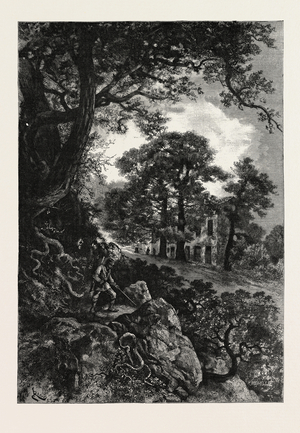 L'Auberge Des Adrets, on the Road from Frejus to Cannes , Engraving 1882