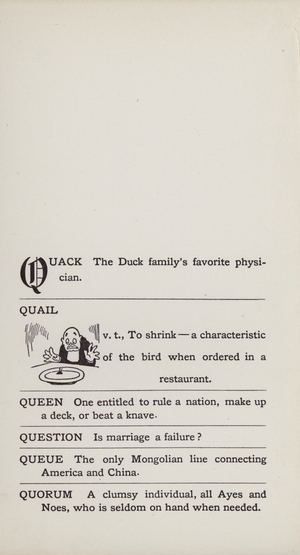 Foolish Dictionary: Quail (litho)