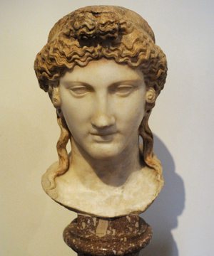 Marble head of Isis, Age Claudia, Imperial era, Roman Empire, From the Ekklesiasterion, Temple of Isis, Pompeii, Italy