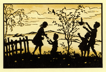 Silhouette from Sonnenkinder im Reigen des Jahres (colour litho)