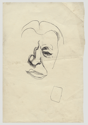 The Painter's Father (l), c.1965 (ink on paper)
