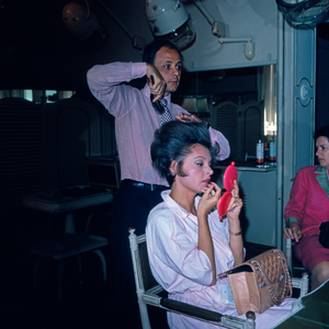 German actress Nadja Tiller with her favourite Italian hairdresser Maestro Filippo, 1960s