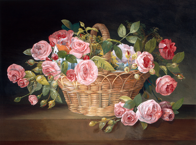 Rose Basket Village, 2000 (gouache)