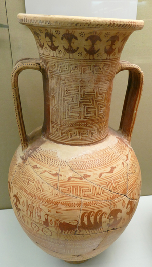 Large Amphora embellished with a meander pattern