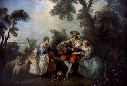 The Bird Cage, ca.1735, by Nicolas Lancret (1690-1743).