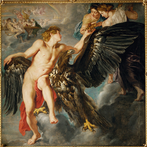 Zeus and Ganymede (oil on canvas)