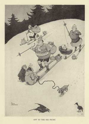 Off to the ski picnic (litho)