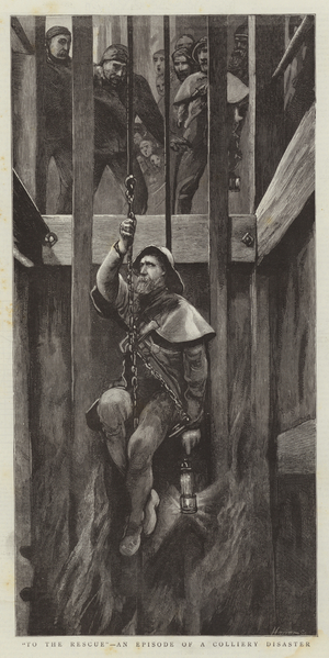 "To the Rescue", an Episode of a Colliery Disaster (engraving)