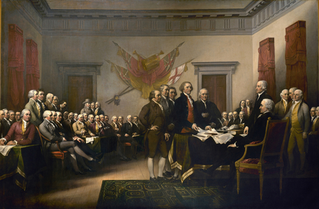 Signing the Declaration of Independence, July 4th, 1776 (oil on canvas)