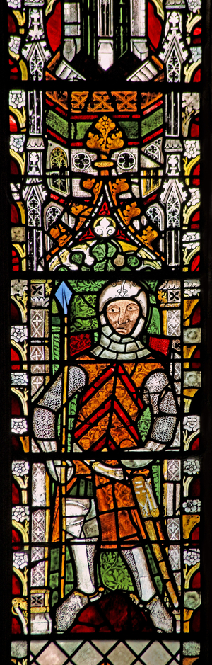 Window s4 depicting Gilbert I de Clare (stained glass)