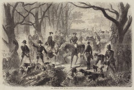 The Imperial Hunt in the Forest of Compiegne (engraving)