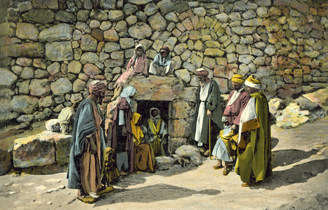 Tomb of Lazarus, Bethany, Palestine (colour photo)