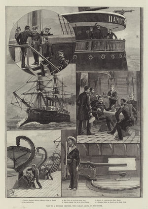 Visit to a Russian Cruiser, the Pamiat Azova, at Plymouth (engraving)