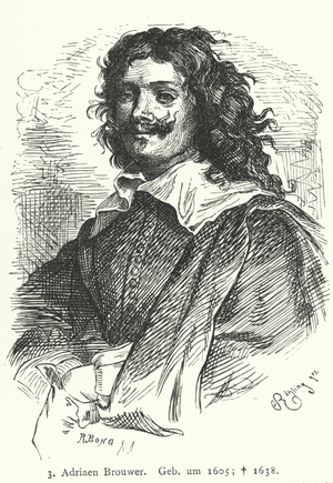 Adriaen Brouwer, Flemish Baroque painter (engraving)