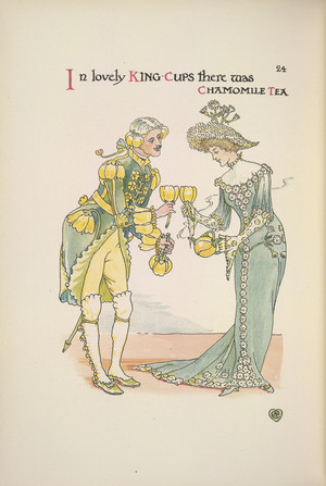 A man and a woman holding cups of chamomile tea
