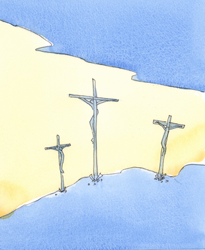 Truly, God has revealed what He is 'like': so loving and humble that He was willing to let His creatures mock and kill Him, rather than abandon His mission to save us from sin, 2004 (w/c on paper)
