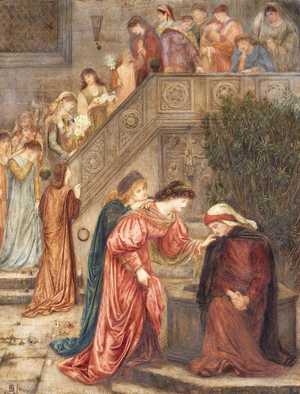 Dante and Beatrice, 1880 (watercolour and bodycolour over traces of pencil on paper)