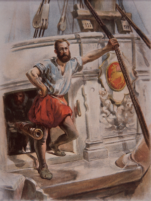 Tudor sailor (colour litho) 