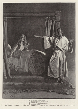 Mr Forbes Robertson and Miss Gertrude Elliott in "Othello" at the Lyric Theatre (litho)