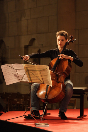 Anne Gastinel, French cellist, (B. 1971). Auvers sur Oise festival, June 2008