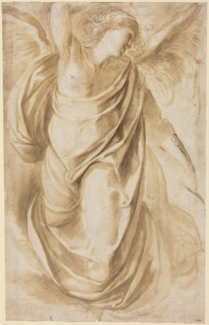 An Angel, c.1600 (brown ink on paper)
