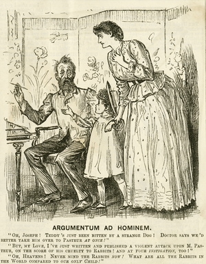 Man and women arguing. 19th century (engraving)