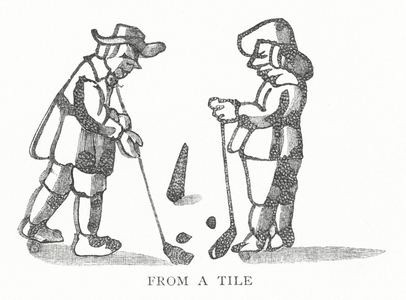 Golf: From a tile (litho)