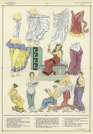 Costume Feminin Mondial (colour litho)